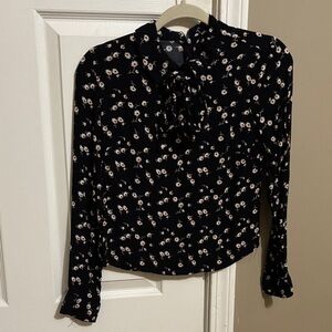 Forever 21 Black Floral Blouse